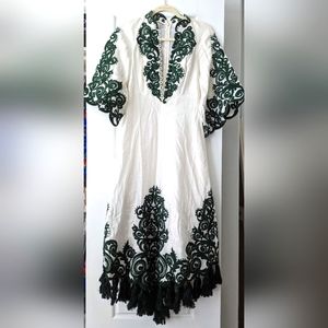 Zimmermann Anneke tassel-trimmed embroidered linen dress